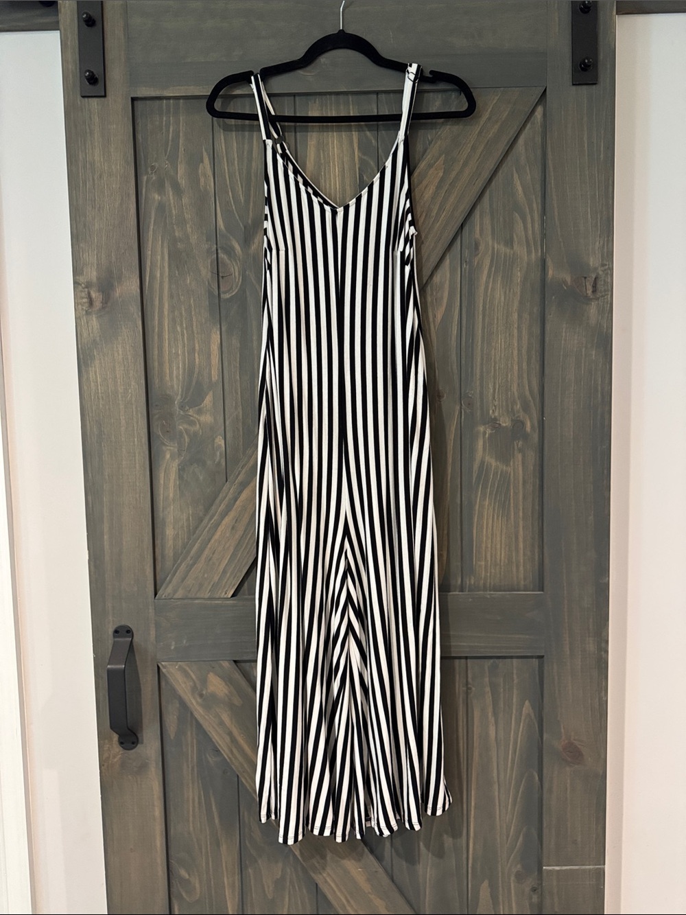 Women’s Torrid Black & White Vertical Stripe Jumpsuit